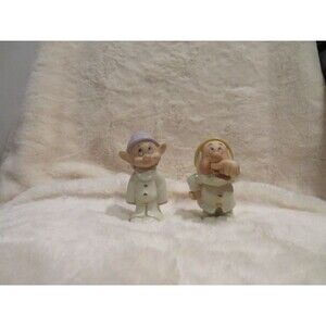 Lenox Disney Sneezy & Dopey Salt & Pepper Shakers Snow White Seven Dwarfs